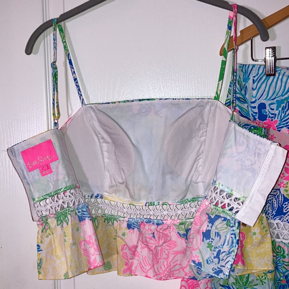 EUC Lilly Pulitzer Jan Set Top & Skirt Size 8 Cheek To Cheek Print - Picture 6 of 12